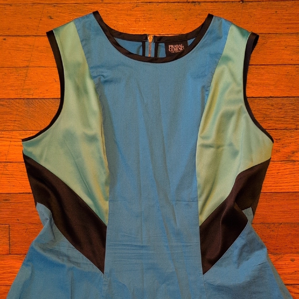 Prabal Gurung Vibrant Blue, Teal and Black Dress